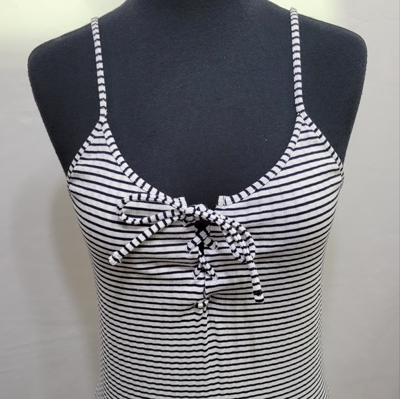 NWOT Navy Striped Adjustable Straps Sundress - Picture 2 of 11